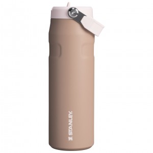 Stanley The Almond Rose IceFlow™ Bottle with Flip Straw Lid | 24 OZ Pembe | 05QBTWLVX