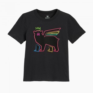 Stanley The Kids Neon Bear Tee Siyah | 02WRDBGYP