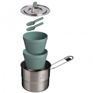 Stanley The Wildfare Go Two Bowl Cookset | 8-piece set | 1.25 QT Shale + Charcoal | 01IROZYKL